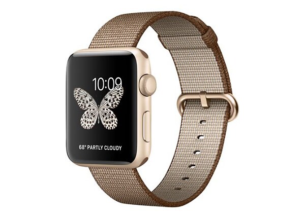Apple Watch Series 2 - gold aluminum - smart watch with band toasted coffee/caramel