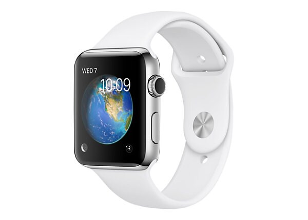 Apple Watch Series 2 - stainless steel - smart watch with sport band - white