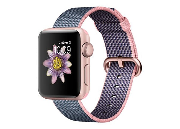 Apple Watch Series 2 - rose gold aluminum - smart watch with band light pink/midnight blue