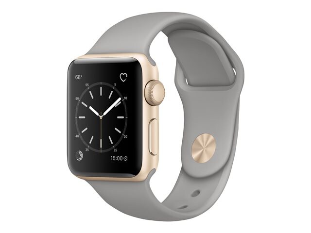 Apple Watch Series 2 - gold aluminum - smart watch with sport band concrete
