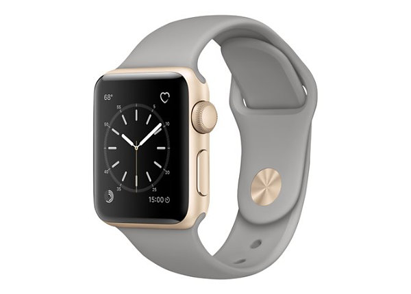 Apple Watch Series 2 - gold aluminum - smart watch with sport band concrete