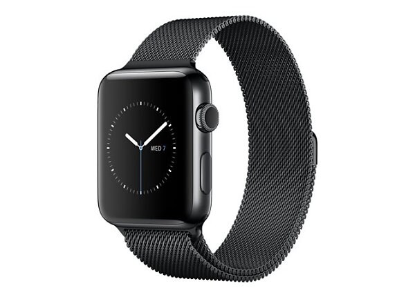 Apple Watch Series 2 - stainless steel - smart watch with milanese loop - space black - space black