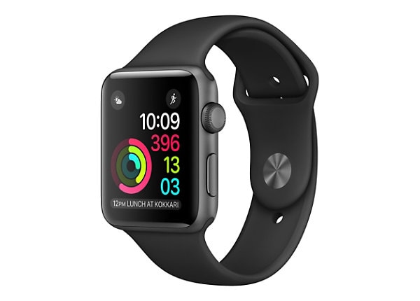 Apple Watch Series 1 - space gray aluminum - smart watch with sport band - black