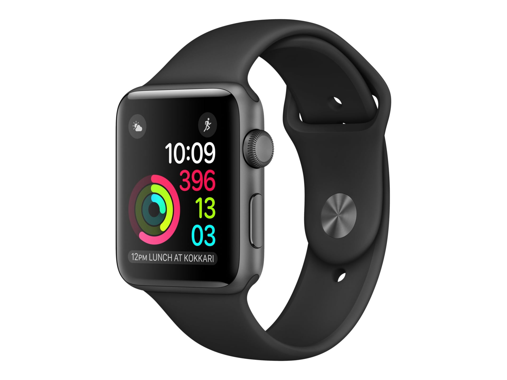 Apple Watch Series 1 - space gray aluminum - smart watch with sport band - black