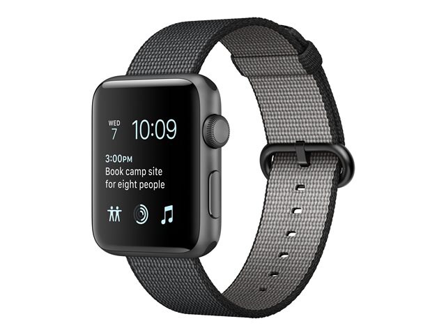 Apple Watch Series 2 - space gray aluminum - smart watch with band black