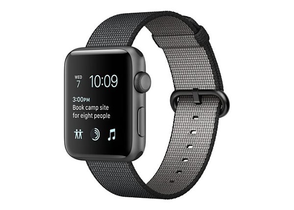 Apple Watch Series 2 - space gray aluminum - smart watch with band black
