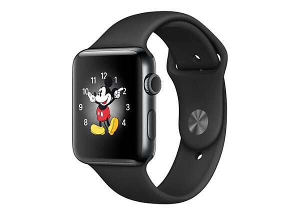 Apple Watch Series 2 - stainless steel - smart watch with sport band black - space black