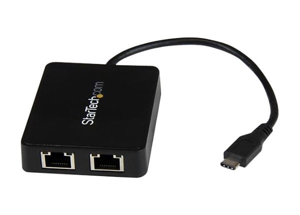 StarTech.com Dual Port USB C to Gigabit Ethernet Adapter NIC USB A Port US1GC301AU2R - USB Adapters -