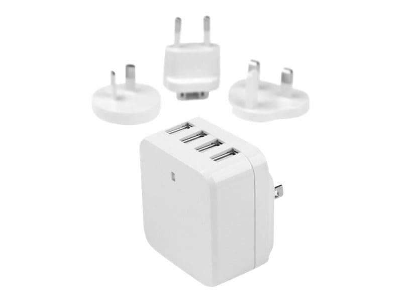 StarTech.com 4-Port USB Wall Charger - 34W/6.8A - Travel Charger 110V/220V
