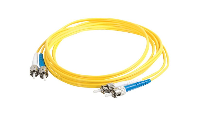 C2G 15m ST-ST 9/125 Duplex Single Mode OS2 Fiber Cable - Yellow - 50ft - pa