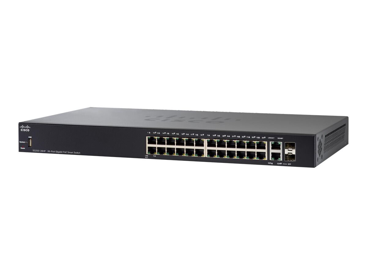 Cisco 250 Series SG250-26HP - switch - 26 ports - smart - rack-mountable