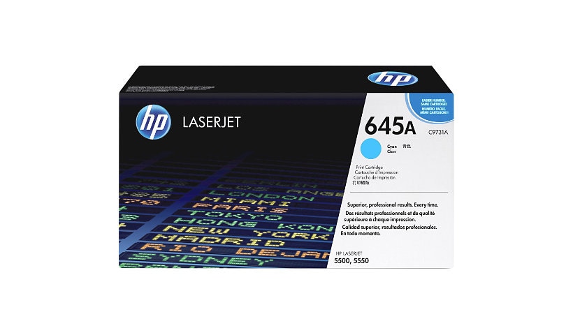 HP 645A (C9731A) Original Laser Toner Cartridge - Single Pack - Cyan - 1 Each