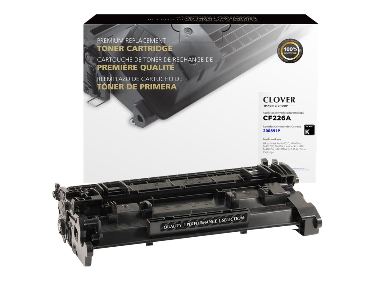 Clover Remanufactured Toner for HP CF226A (26A), Black, 3,100 page yield