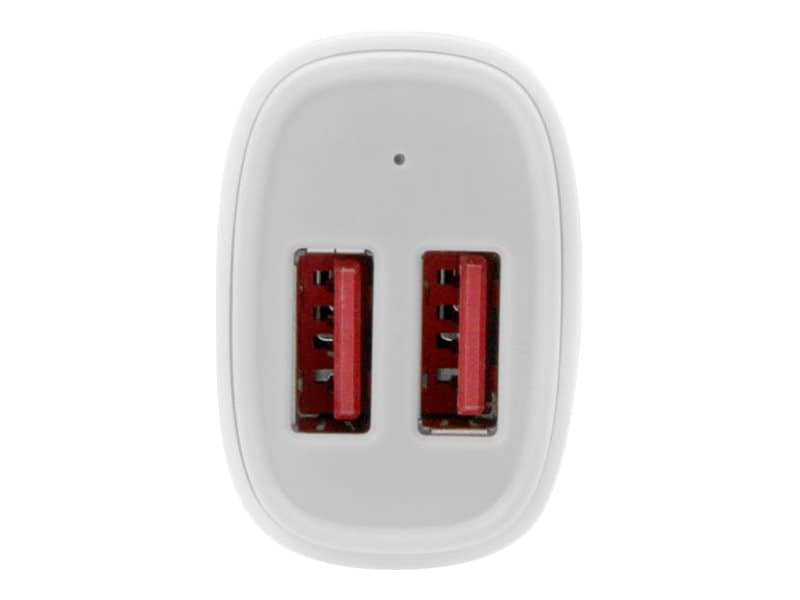 Chargeur de voiture USB à deux ports StarTech.com – 27 W/4,8 A – blanc