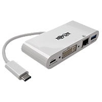 Tripp Lite USB C to DVI Multiport Adapter w/ USB-A, USB-C PD Charging & Gbe