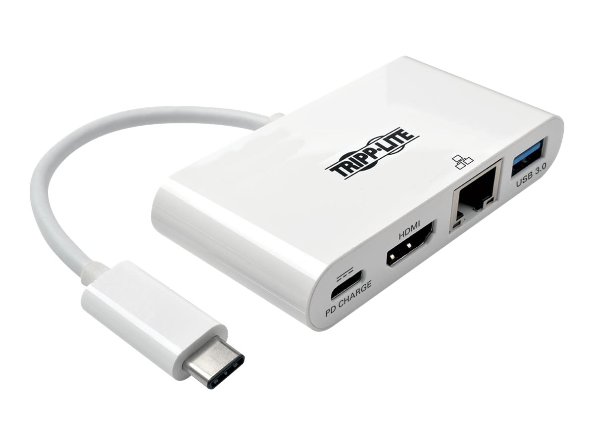 Tripp Lite USB C to HDMI Multiport Video Adapter Converter w/ USB-A Hub,  USB-C PD Charging Port & Gigabit Ethernet Port, - U444-06N-H4GU-C - Docking  Stations & Port Replicators 
