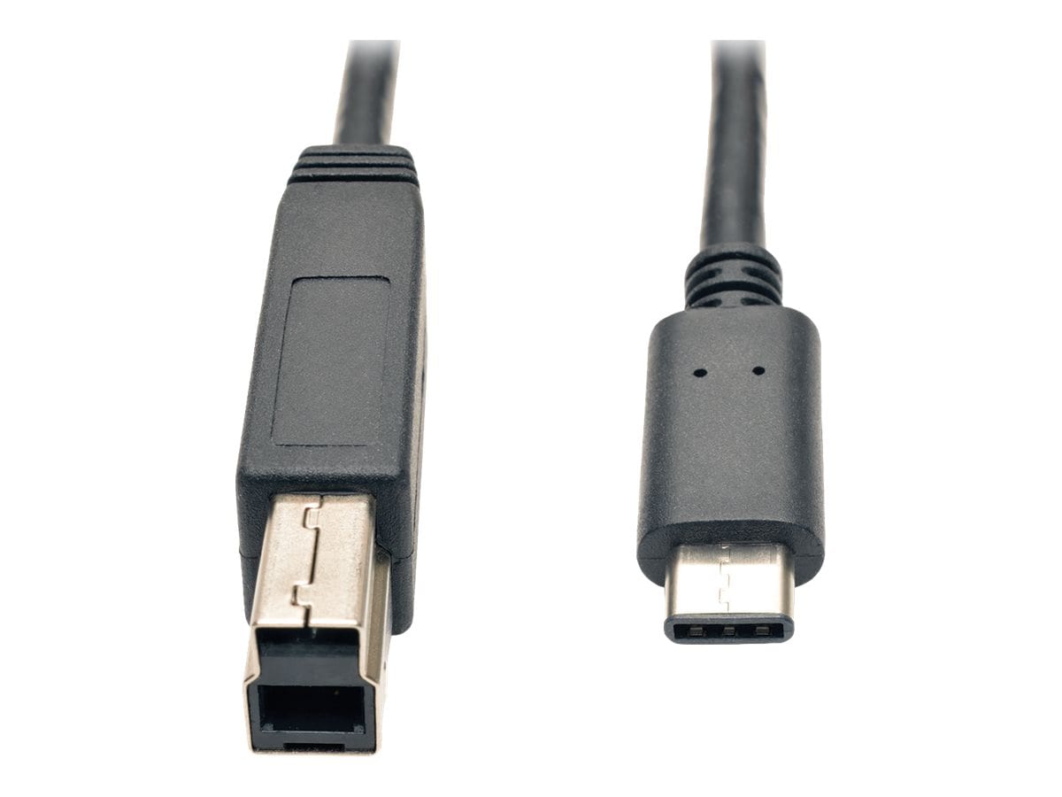 Eaton Tripp Lite Series USB-C to USB-B Cable (M/M) - USB 3.2, Gen 2 (10 Gbps), Thunderbolt 3 Compatible, 3 ft. (0.91 m)