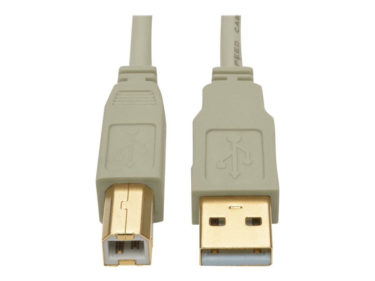Tripp Lite 10ft USB 2.0 Hi-Speed A/B Cable M/M 28/24 AWG 480 Mbps Beige 10' - USB cable - USB to USB Type B - 10 ft