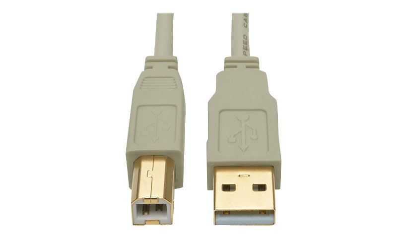 Tripp Lite 10ft USB 2.0 Hi-Speed A/B Cable M/M 28/24 AWG 480 Mbps Beige 10' - USB cable - USB to USB Type B - 10 ft