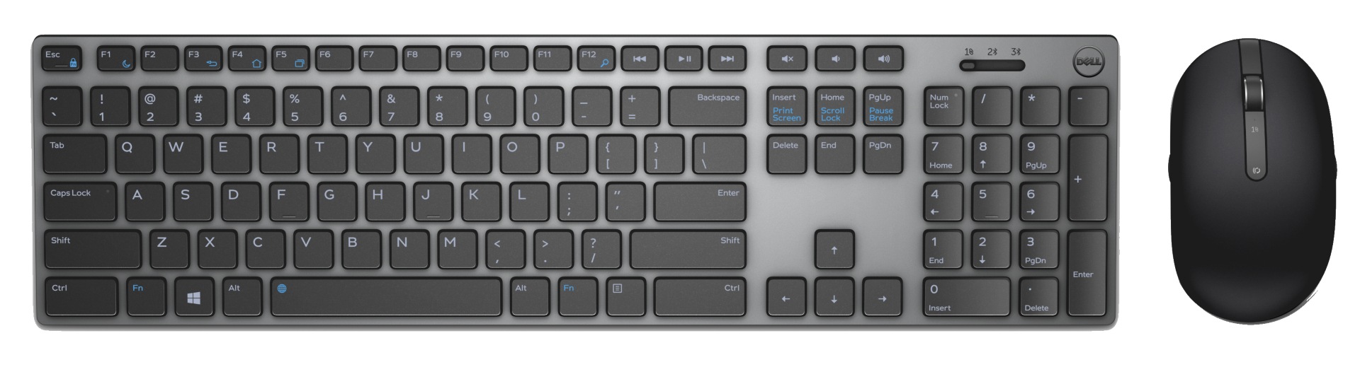 Dell KM717 Premier - keyboard and mouse set - gray - Bluetooth