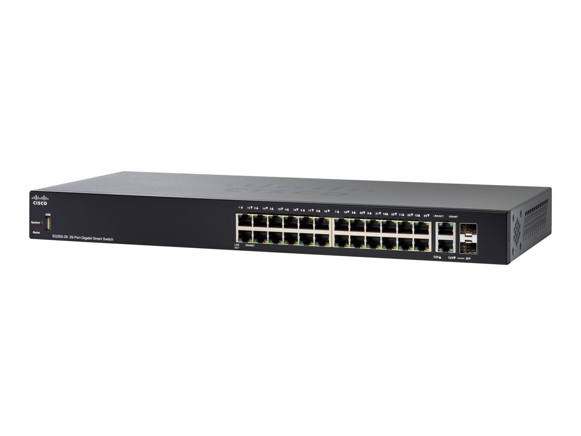 Cisco 250 Series SG250-26P - Smart Switch - 26 Ports - Rack-Mountable