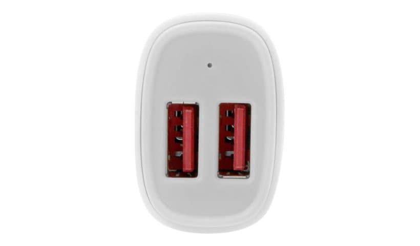 StarTech.com Dual Port USB Car Charger - 27W/4.8A - White