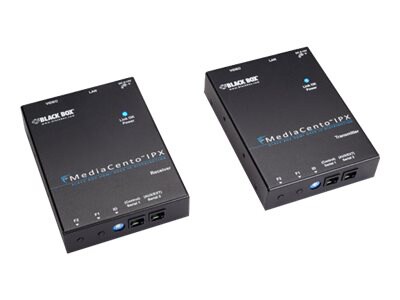 Black Box MediaCento IPX PoE Multicast - 1 x 8 Kit - video/audio/serial extender - 10Mb LAN, 100Mb LAN, GigE