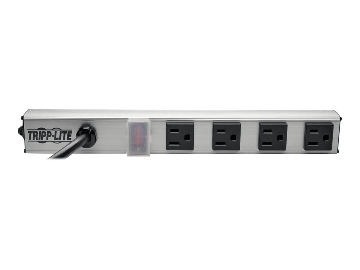 Tripp Lite 4-Outlet Power Strip NEMA 5-15R 5-15P 10ft Cord 12 inches Metal