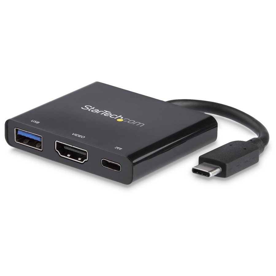 StarTech.com USB C Multiport Adapter with HDMI 4K & 1x USB 3.0 - PD - Mac & Windows - USB Type C All in One Video