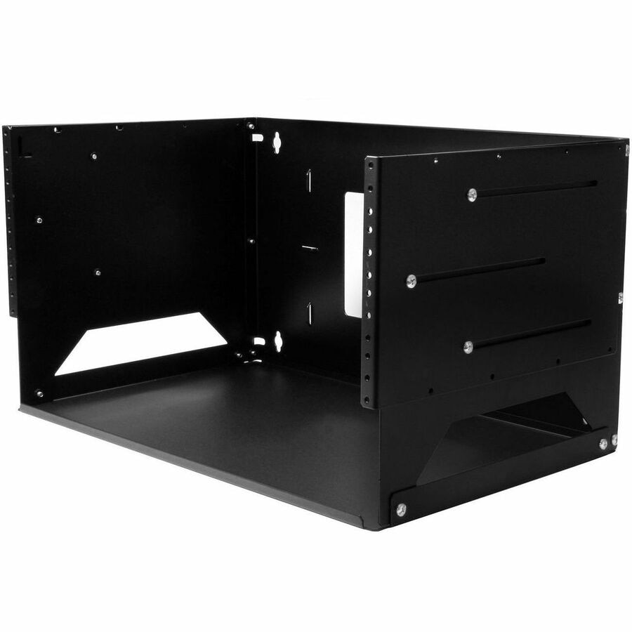 StarTech.com 2-Post 4U Open Frame Wall Mount Network Rack with Built-in Shelf, Computer Rack for IT Equipment, TAA