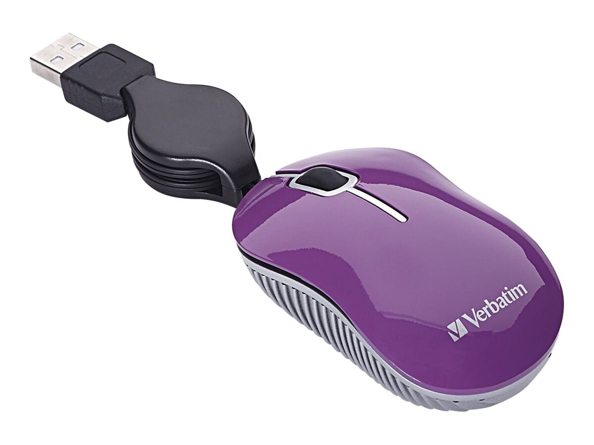 Verbatim Mini Travel Mouse Commuter Series - mouse - USB - purple