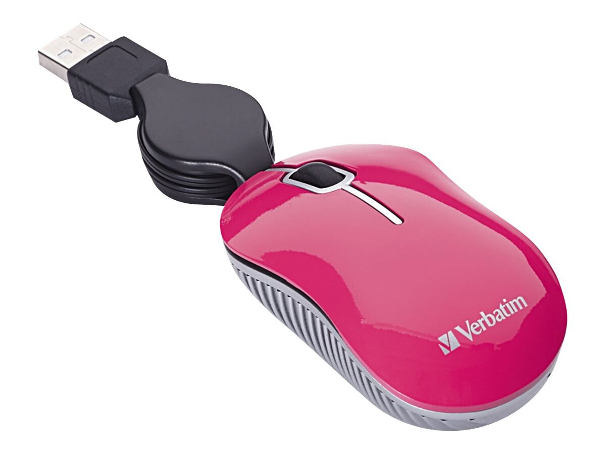 Verbatim Mini Travel Mouse Commuter Series - mouse - USB - pink