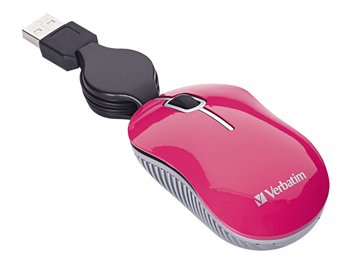 Verbatim Mini Travel Mouse Commuter Series - mouse - USB - pink