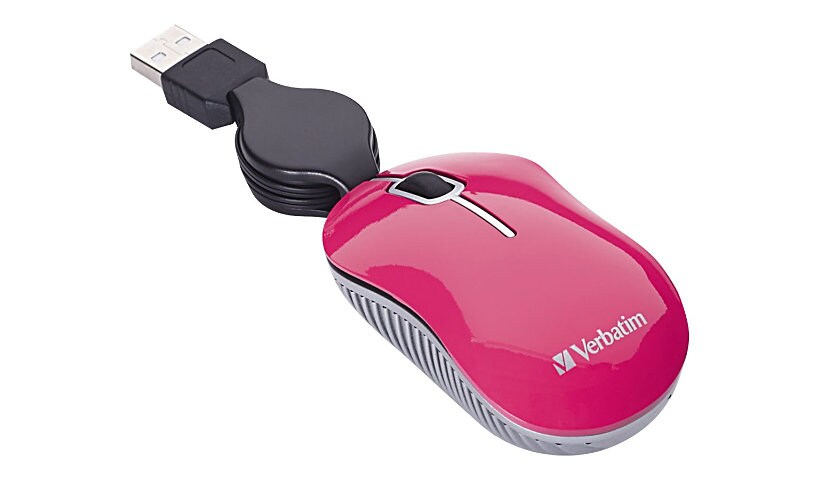 Verbatim Mini Travel Mouse Commuter Series - mouse - USB - pink