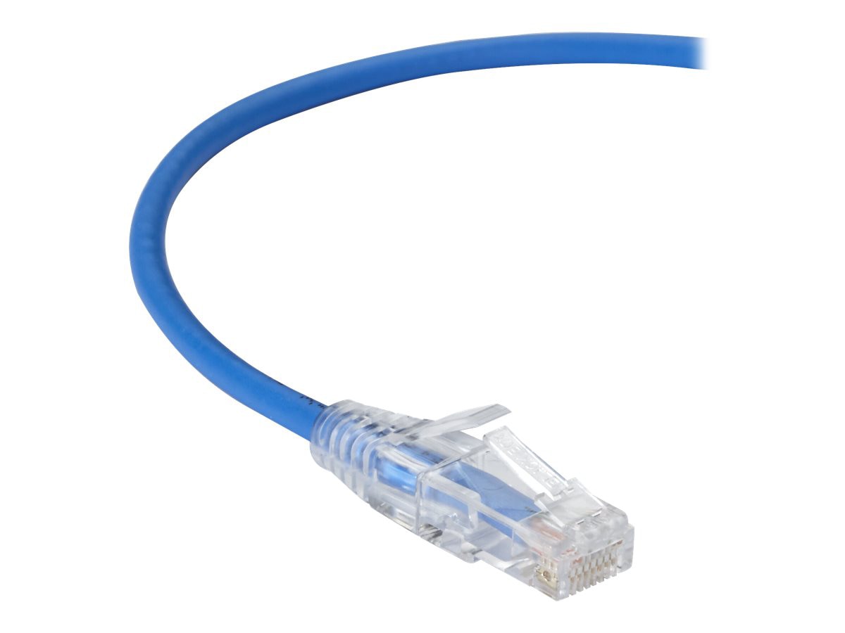 Black Box 5ft Slim-Net CAT6 Blue 28AWG 250Mhz UTP Snagless Patch Cable, 5'