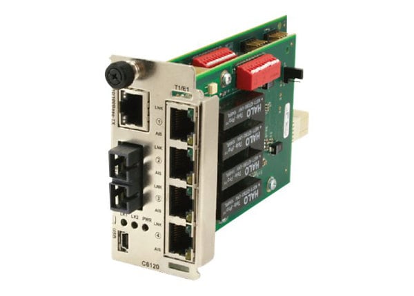 Transition Networks C6120 Series 4xT1/E1/J1 + 10/100 Ethernet Copper to Fiber Network Interface Device - short-haul