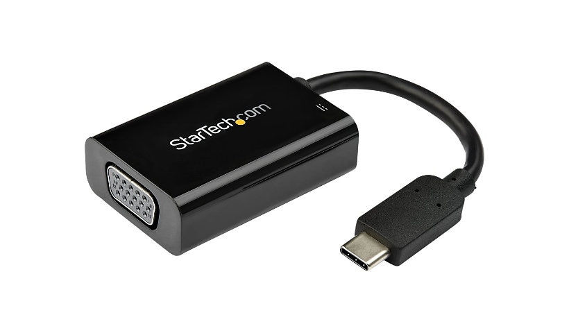 StarTech.com USB C to VGA Adapter - 60W PD Pass-Through Charging USB Type-C to VGA Converter - Black