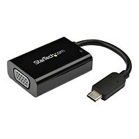 StarTech.com USB C to VGA Adapter Converter w/ 60W PD Pass-through - Black