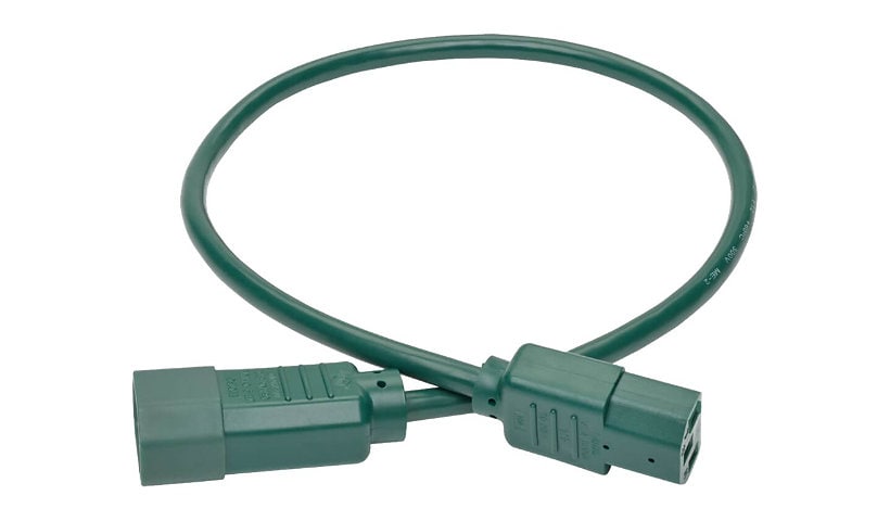 Tripp Lite 2ft Computer Power Extension Cord 10A 18 AWG C14 to C13 Green 2' - power extension cable - IEC 60320 C14 to