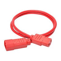 Eaton Tripp Lite Series PDU Power Cord, C13 to C14 - 10A, 250V, 18 AWG, 3 ft. (0.91 m), Red - power extension cable -