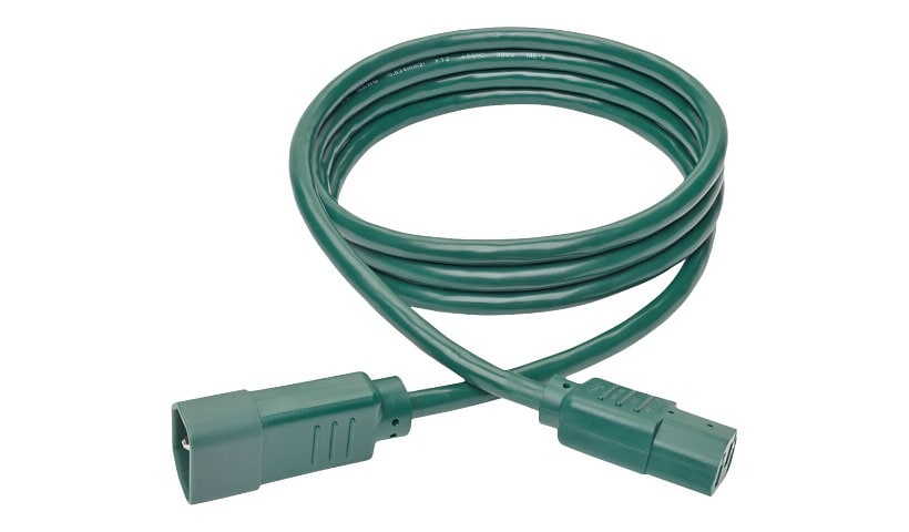 Eaton Tripp Lite Series PDU Power Cord, C13 to C14 - 10A, 250V, 18 AWG, 6 ft. (1.83 m), Green - power extension cable -