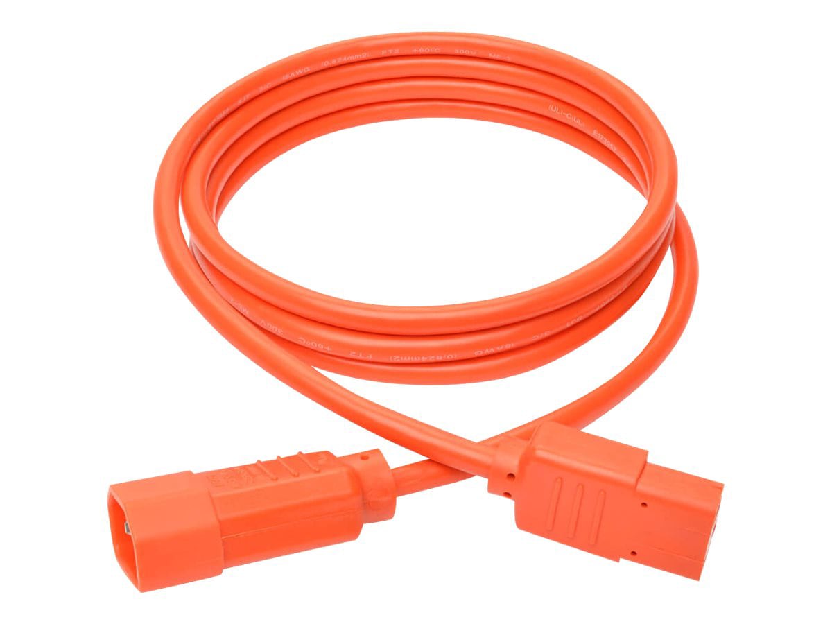 Eaton Tripp Lite Series PDU Power Cord, C13 to C14 - 10A, 250V, 18 AWG, 6 ft. (1.83 m), Orange - power extension cable -