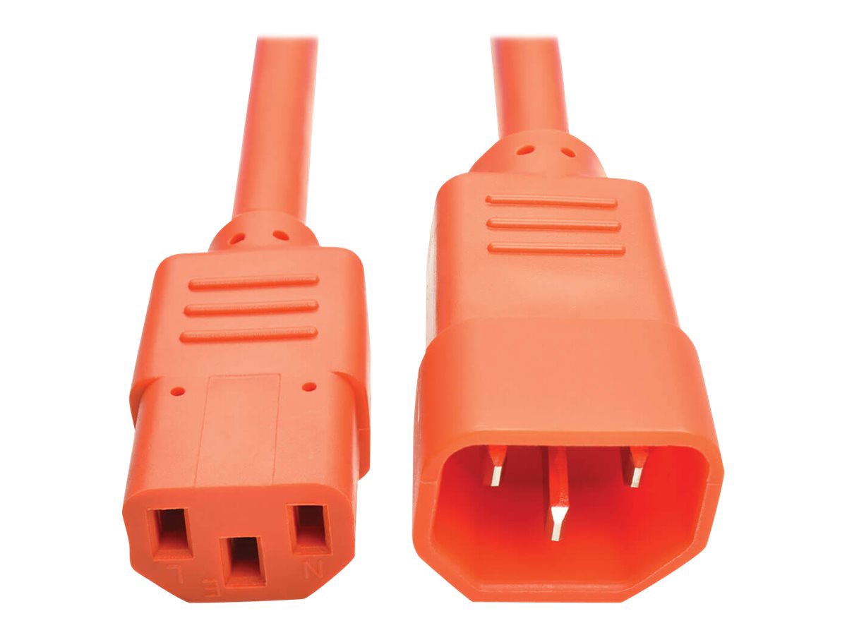 Thumbnail 2 of 5 for Eaton Tripp Lite Series PDU Power Cord, C13 to C14 - 10A, 250V, 18 AWG, 6 ft. (1.83 m), Orange - power extension cable -