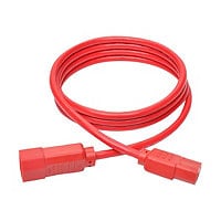 Eaton Tripp Lite Series PDU Power Cord, C13 to C14 - 10A, 250V, 18 AWG, 6 ft. (1.83 m), Red - power extension cable -