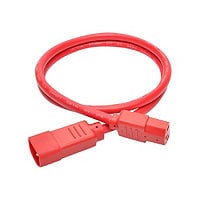 Eaton Tripp Lite Series Heavy-Duty PDU Power Cord, C13 to C14 - 15A, 250V, 14 AWG, 3 ft. (0.91 m), Red - power extension