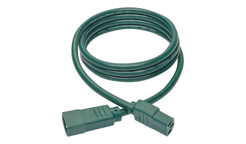 Tripp Lite 6ft Heavy Duty Power Extension Cord 15A 14 AWG C14 C13 Green 6' - power extension cable - IEC 60320 C14 to