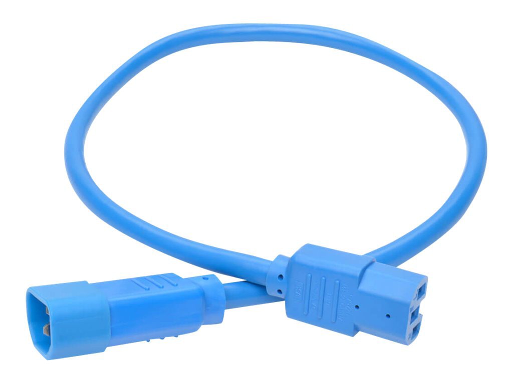 Tripp Lite Heavy Duty Computer Power Cord 15A 14AWG C14 to C15 Blue 2' 2ft