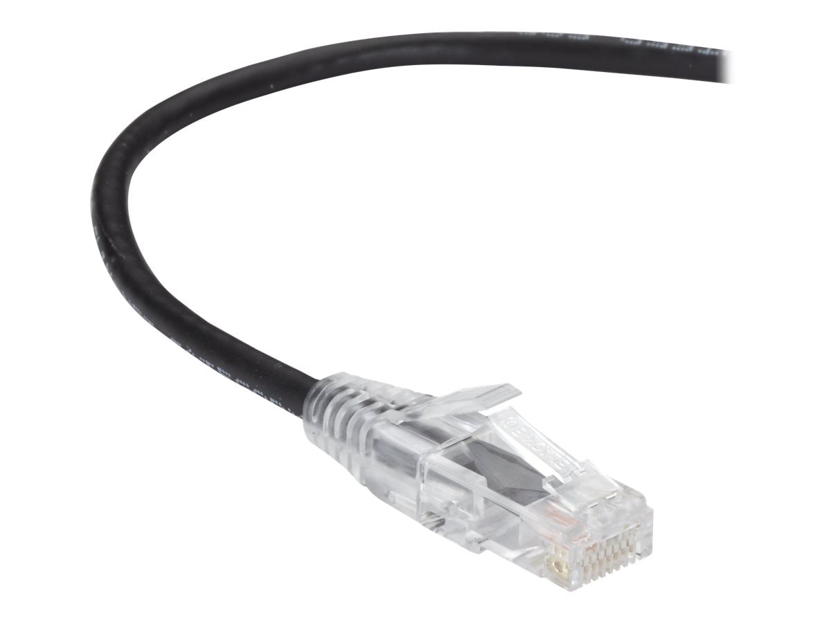 Black Box 3ft Slim-Net CAT6A Black 28AWG 250Mhz UTP Snagless Patch Cable 3'