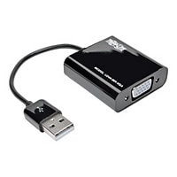 Tripp Lite USB 2.0 to VGA Dual Multi-Monitor External Video Graphics Card Adapter w/Built-In USB Cable 1080p 60 Hz -