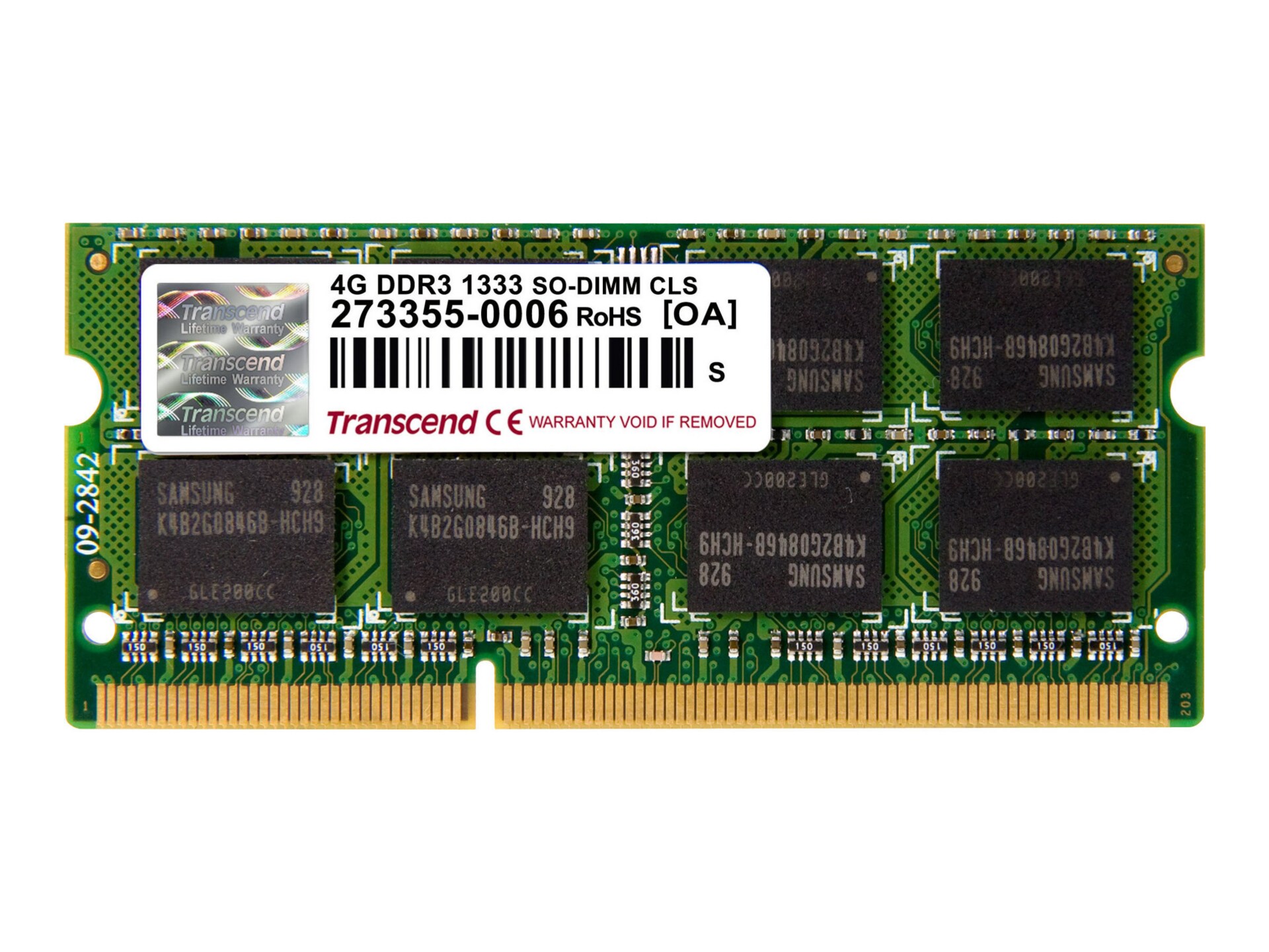 TRANSCEND 4GB 1333MHZ DDR3 SODIMM
